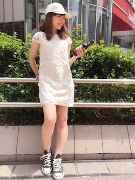 「DEICY（デイシー）のアイテム（帽子）」を使った、DEICYさん（レディース・159cm）の夏コーディネート