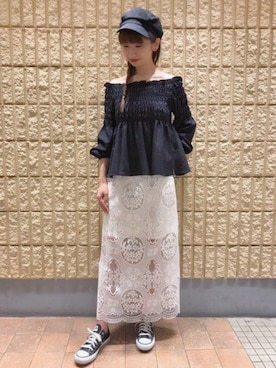 「ME COUTURE（ミークチュール）のアイテム（スカート）」を使った、DEICYさん（レディース・159cm）の秋コーディネート