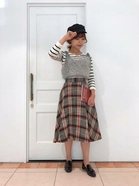 「ブラック」｜「アイテム（キャスケット）」を使った、DEICYさん（レディース・159cm）の秋コーディネート