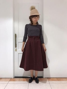 「DEICY（デイシー）のアイテム（キャップ）」を使った、DEICYさん（レディース・159cm）の秋コーディネート