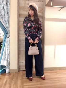 「アイテム（ハンチング/ベレー帽、ベージュ系）」を使った、DEICYさん（レディース・159cm）の秋コーディネート