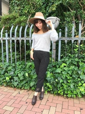 「DEICY（デイシー）のアイテム（帽子）」を使った、DEICYさん（レディース・160cm）の秋コーディネート