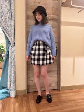 「ブラック」｜「アイテム（キャスケット）」を使った、DEICYさん（レディース・158cm）の秋コーディネート