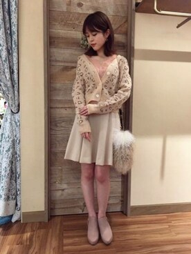 「アイテム（ブーティ、ピンク系）」を使った、DEICYさん（レディース・158cm）の秋コーディネート