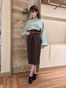 「アンゴラニット」｜DEICYさん（レディース・158cm）の冬コーディネート