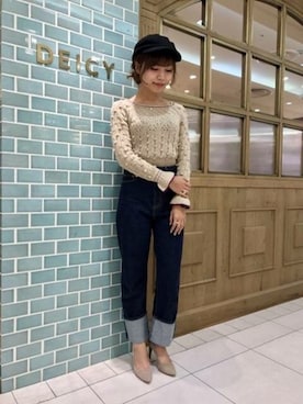 「ストレートデニム」｜DEICYさん（レディース・160cm）の冬コーディネート