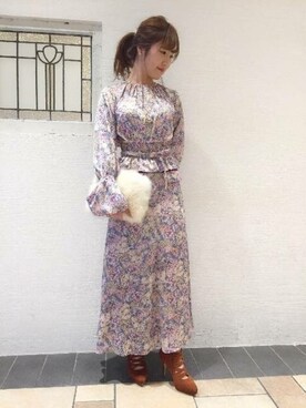 「アイテム（ブーティ、イエロー系）」を使った、DEICYさん（レディース・158cm）の冬コーディネート