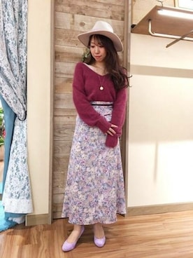 「DEICY（デイシー）のアイテム（帽子）」を使った、DEICYさん（レディース・159cm）の冬コーディネート