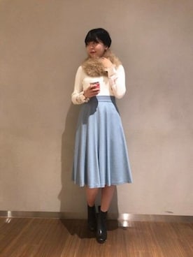 「袖レース」｜DEICYさん（レディース・163cm）の冬コーディネート