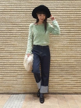 「DEICY（デイシー）のアイテム（パンツ）」を使った、DEICYさん（レディース・165cm）の冬コーディネート