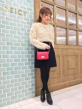 「DEICY（デイシー）のアイテム（バッグ）」を使った、DEICYさん（レディース・153cm）の冬コーディネート