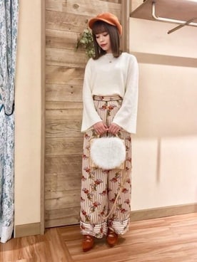 「アイテム（ブーティ、イエロー系）」を使った、DEICYさん（レディース・158cm）の冬コーディネート