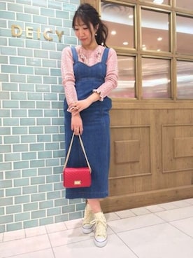 「DEICY（デイシー）のアイテム（バッグ）」を使った、DEICYさん（レディース・159cm）の冬コーディネート