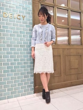 「アイテム（ブーティ）」を使った、DEICYさん（レディース・159cm）の冬コーディネート