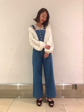 「DEICY（デイシー）のアイテム（サロペット/オーバーオール）」を使った、DEICYさん（レディース・164cm）の春コーディネート