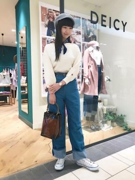 「アイテム（キャスケット）」を使った、DEICYさん（レディース・165cm）の春コーディネート