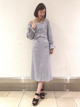 「ME COUTURE（ミークチュール）のアイテム（スカート）」を使った、DEICYさん（レディース・163cm）の春コーディネート