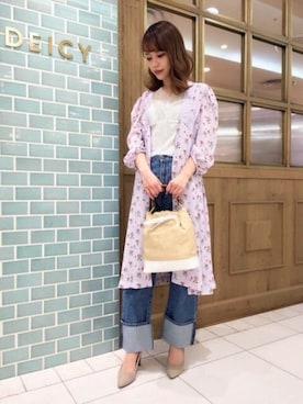 「DEICY（デイシー）のアイテム（パンツ）」を使った、DEICYさん（レディース・158cm）の春コーディネート
