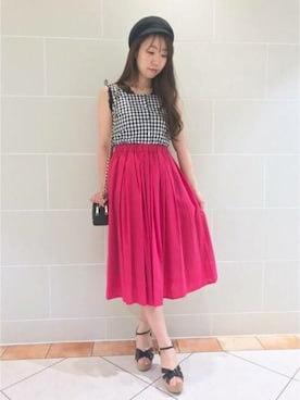 「ブラック」｜「アイテム（キャスケット）」を使った、DEICYさん（レディース・158cm）の春コーディネート