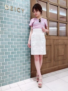 「アイテム（サングラス、ピンク系）」を使った、DEICYさん（レディース・158cm）の春コーディネート