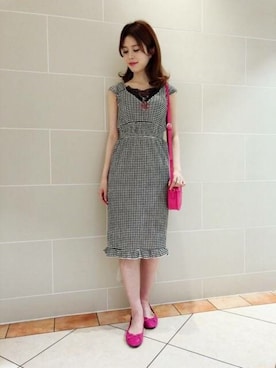 「アイテム（サングラス、ピンク系）」を使った、DEICYさん（レディース・158cm）の春コーディネート