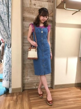 「透かし編みニット」｜DEICYさん（レディース・162cm）の夏コーディネート