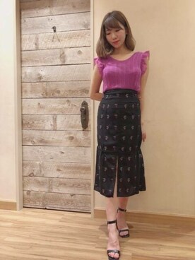 「ME COUTURE（ミークチュール）のアイテム（スカート）」を使った、DEICYさん（レディース・159cm）の夏コーディネート