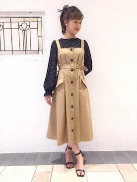 「トレンチワンピース」｜DEICYさん（レディース・157cm）の夏コーディネート