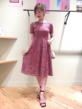 「アイテム（ワンピース、ピンク系）」を使った、DEICYさん（レディース・158cm）の夏コーディネート