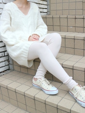 「アイテム（レギンス/スパッツ、ホワイト系）」を使った、DEICYさん（レディース・161cm）の夏コーディネート