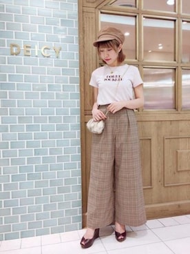 「アイテム（キャスケット）」を使った、DEICYさん（レディース・160cm）の夏コーディネート