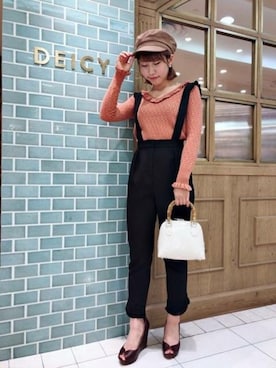 「ブラック」｜「アイテム（キャスケット）」を使った、DEICYさん（レディース・160cm）の夏コーディネート