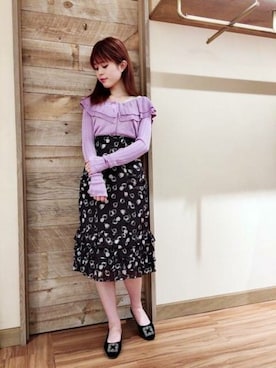 「ME COUTURE（ミークチュール）のアイテム（スカート）」を使った、DEICYさん（レディース・158cm）の秋コーディネート