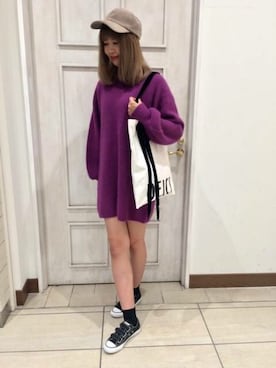 「アイテム（ワンピース/ドレス、パープル系）」を使った、DEICYさん（レディース・168cm）の秋コーディネート