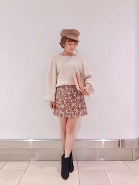 「アイテム（キャスケット）」を使った、DEICYさん（レディース・155cm）の秋コーディネート