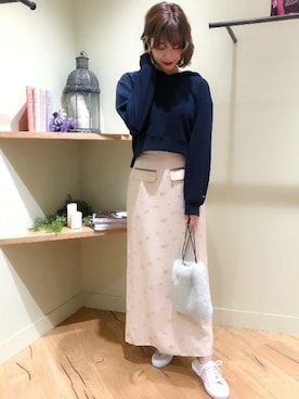 「アイテム（ハンドバッグ、グリーン系）」を使った、DEICYさん（レディース・158cm）の秋コーディネート