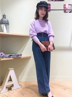 「ブラック」｜「アイテム（キャスケット）」を使った、DEICYさん（レディース・161cm）の秋コーディネート