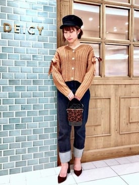 「ロールアップ」｜「アイテム（キャスケット）」を使った、DEICYさん（レディース・160cm）の秋コーディネート
