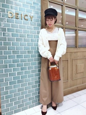 「DEICY（デイシー）のアイテム（帽子）」を使った、DEICYさん（レディース・160cm）の秋コーディネート