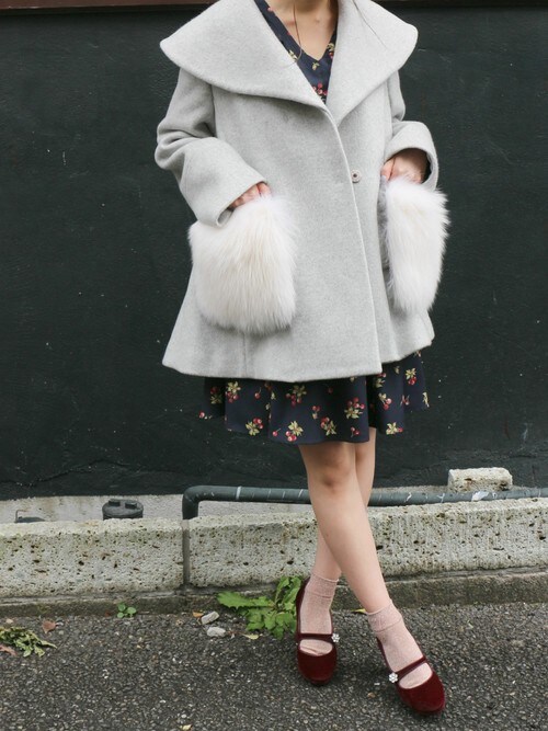 今期！タグ付きdeicy ファーポケットフレアーコート