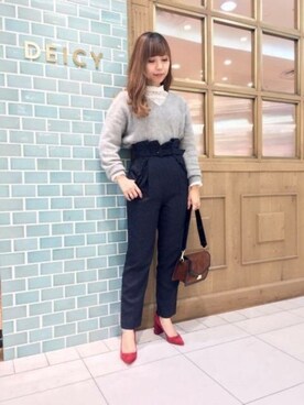 「DEICY（デイシー）のアイテム（その他パンツ）」を使った、DEICYさん（レディース・160cm）の冬コーディネート