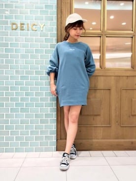 「スウェットワンピース」｜DEICYさん（レディース・160cm）の冬コーディネート