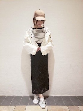 「ME COUTURE（ミークチュール）のアイテム（スカート）」を使った、DEICYさん（レディース・156cm）の春コーディネート