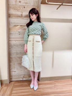 「ドット柄」｜DEICYさん（レディース・158cm）の春コーディネート