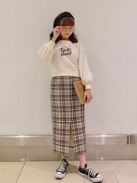 「甘めカジュアルコーデ」｜DEICYさん（レディース・155cm）の春コーディネート
