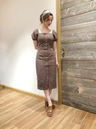 DEICY（デイシー）の「コットンフラワータイトワンピース（ワンピース 