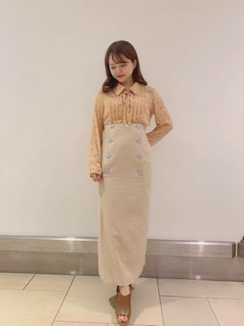 「ME COUTURE（ミークチュール）のアイテム（スカート）」を使った、DEICYさん（レディース・151cm）の春コーディネート