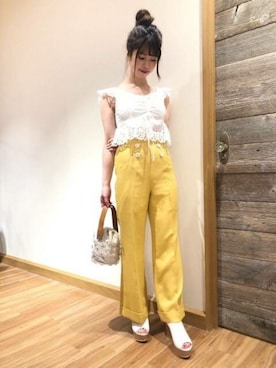「DEICY（デイシー）のアイテム（その他パンツ）」を使った、DEICYさん（レディース・156cm）の春コーディネート