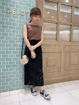 「フリルトップス」｜DEICYさん（レディース・160cm）の夏コーディネート