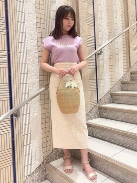 「DEICY（デイシー）のアイテム（Tシャツ/カットソー）」を使った、DEICYさん（レディース・160cm）の夏コーディネート